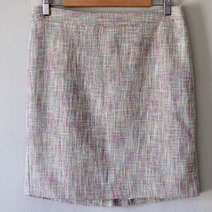 LOFT Tweed Pencil Skirt, Multi Color, Size 8 Petite